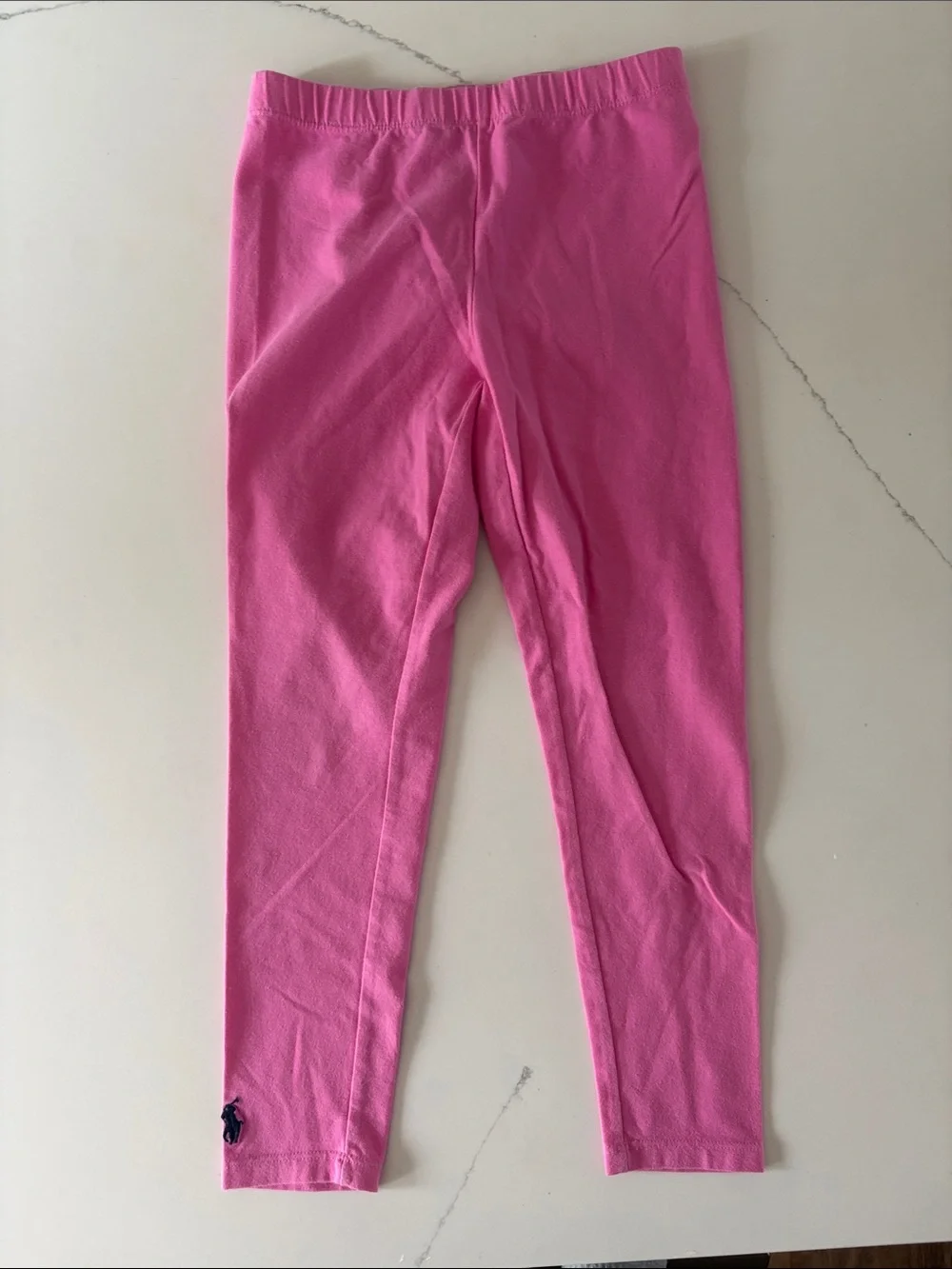 Ralph Lauren Girls Pink Stretch Knit Leggings